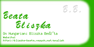 beata bliszka business card